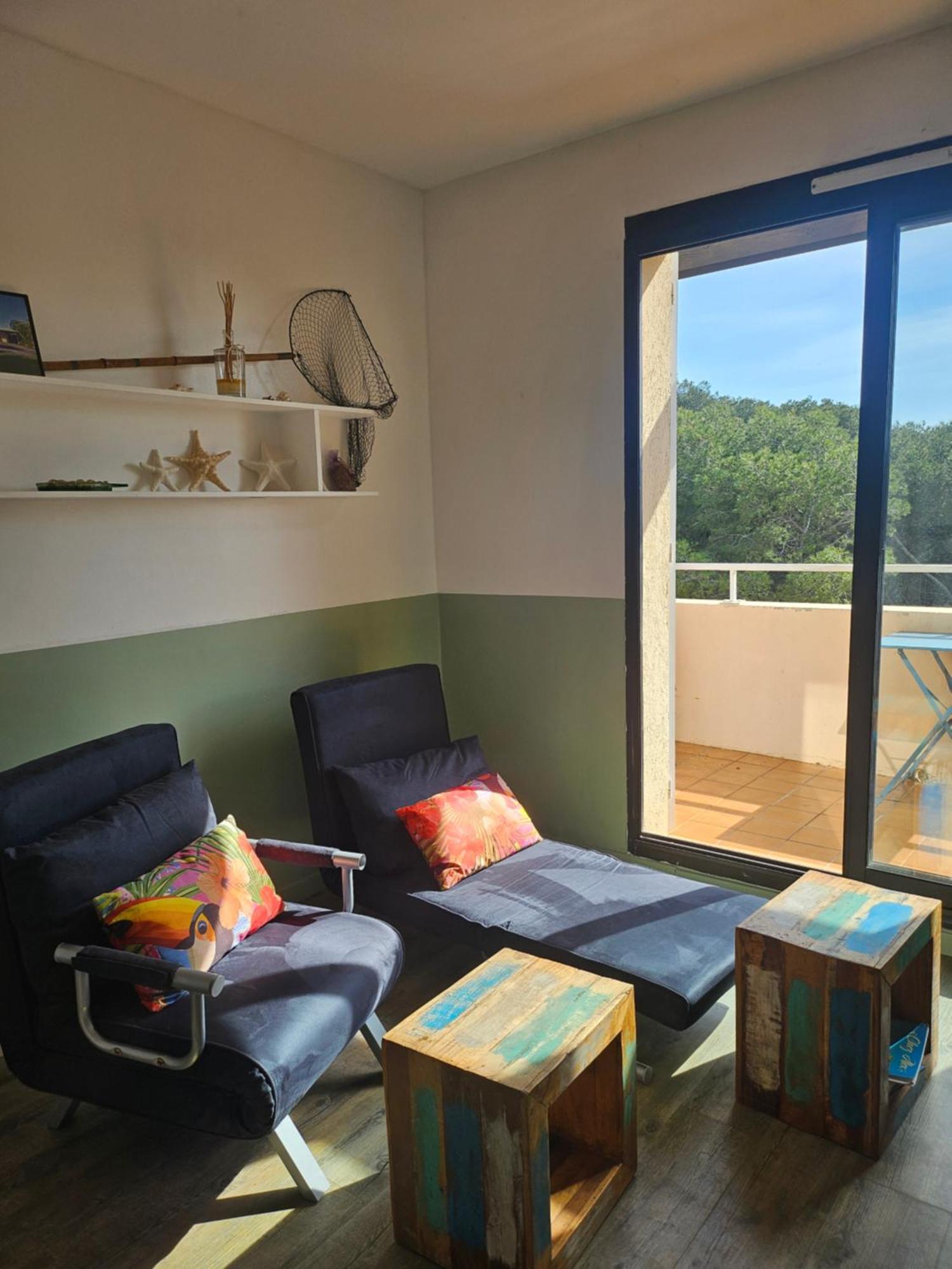 Domaine De La Coudouliere, T2 Climatise Terrasse Vue Mer Sans Vis A Vis Plage A 100M Six-Fours-les-Plages Bilik gambar