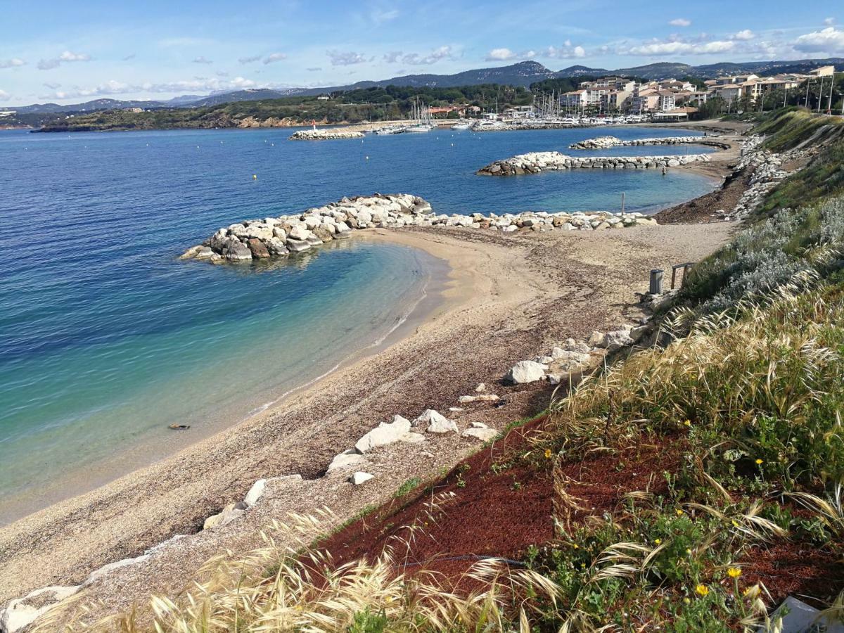 Domaine De La Coudouliere, T2 Climatise Terrasse Vue Mer Sans Vis A Vis Plage A 100M Six-Fours-les-Plages Luaran gambar